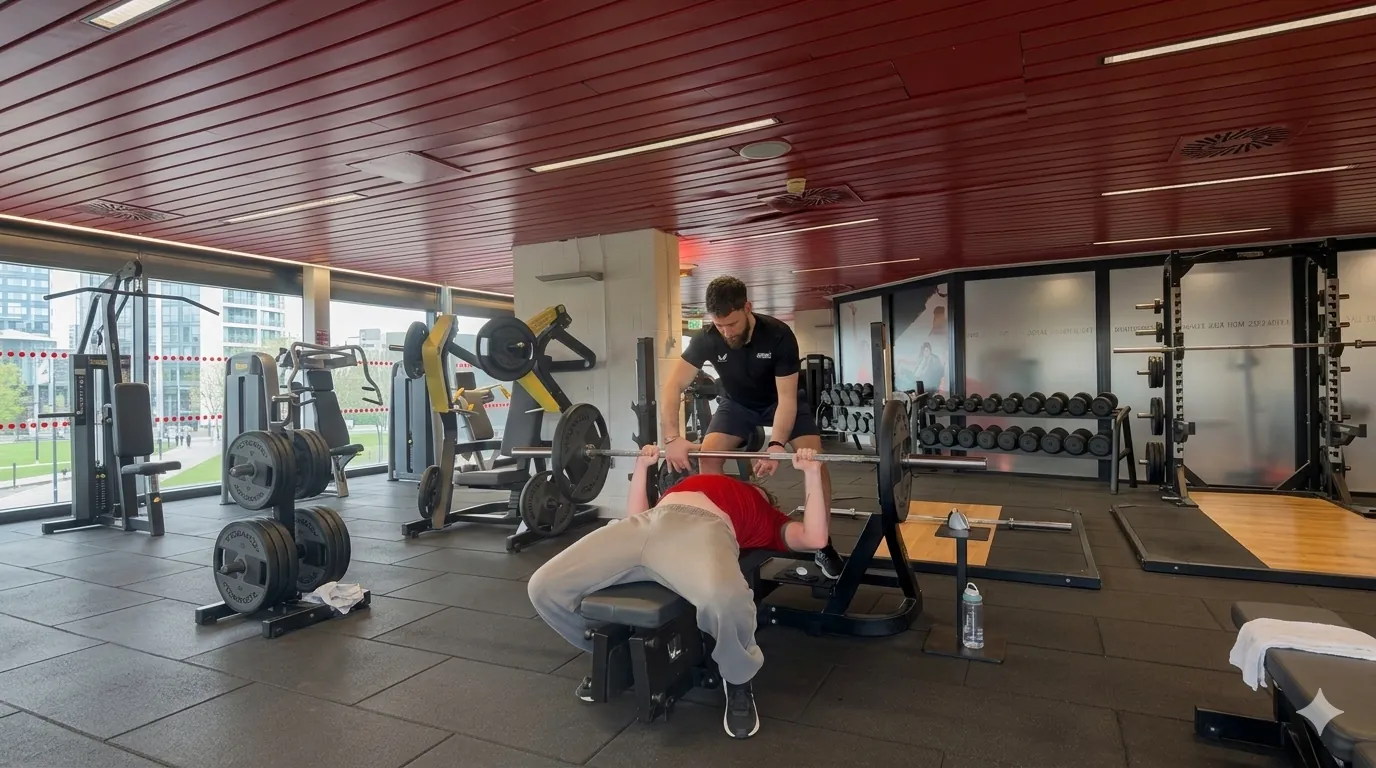 Coaching a client through a glute drive at Lee Valley VeloPark